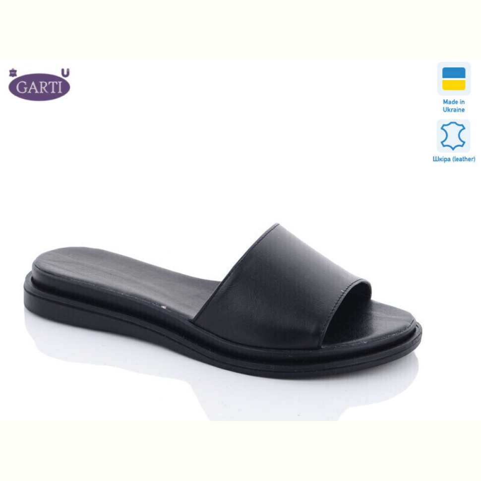 Шлепки Garti 97 чорна шкіра