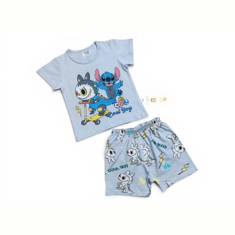 Костюм Kids-modnik 261920 комплект футболка-шорти св.сірий
