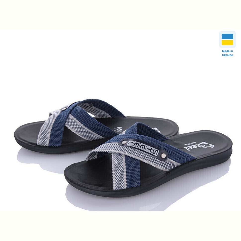 Шлепки DeMur TRK2026-2-007 сірій-синій