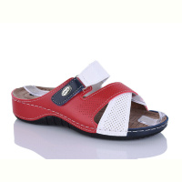 Шлепки Sali-2 05-29 червоний-білий к.