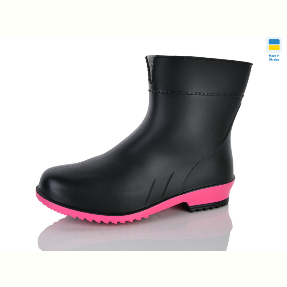 Резиновая обувь Lot Shoes Чобіт резина короткий чорний