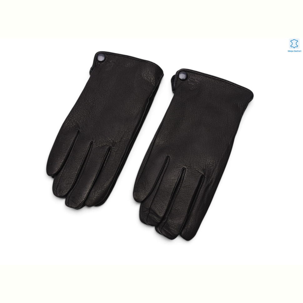 Перчатки RuBi F4-1 black шкіра олень махра