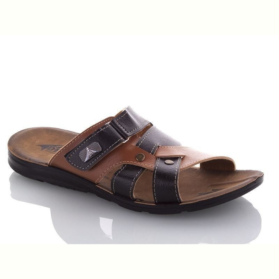Шлепки DeMur MK2026-2-6844G black-camel