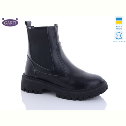 Ботинки Garti 361 чорна шкіра хутро