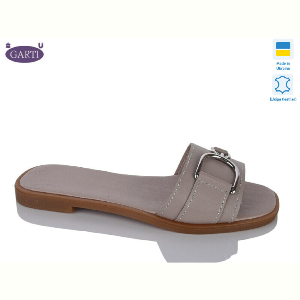 Шлепки Garti 49 беж шкіра