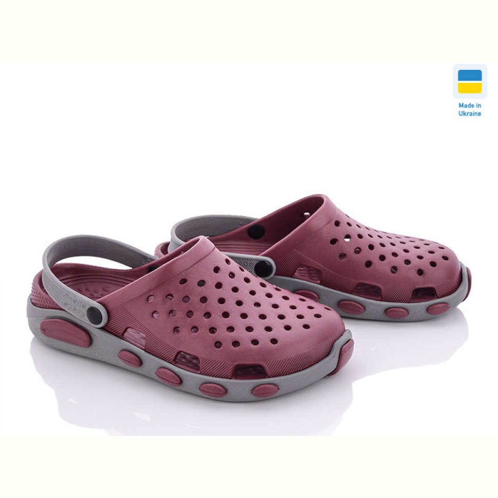 Кроксы Vladimir Кредо Украіна 2091 вишнево-сірий