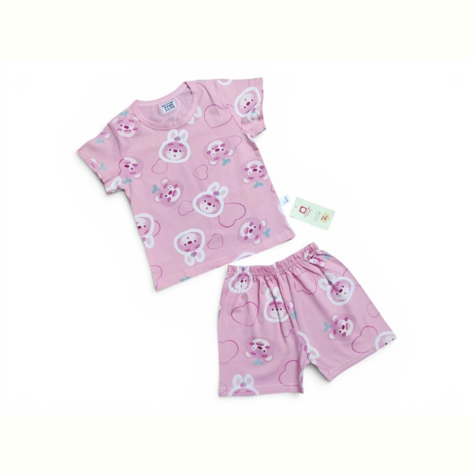 Костюм Kids-modnik 261920 комплект футболка-шорти рожево-білий