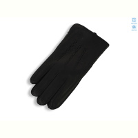 Перчатки Королева SF03 шкіра оленя хутро black