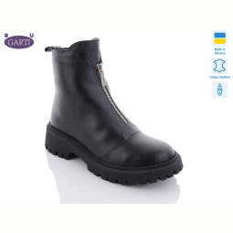 Ботинки Garti 305 чорна шкіра байка