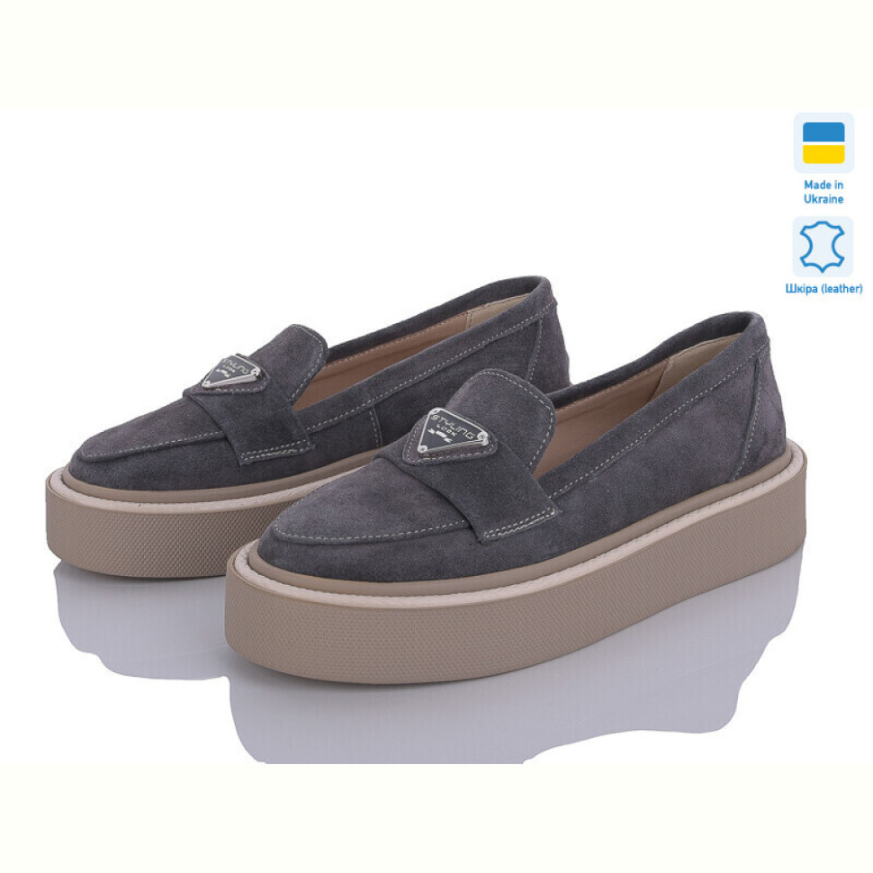 Туфли G-Aira 606 сірий замш Под заказ