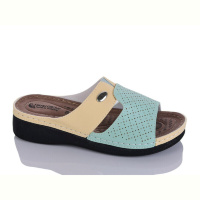 Шлепки Sali-2 209-04 зелено-жовтий