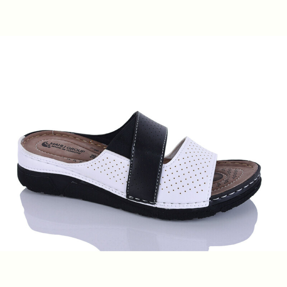 Шлепки Sali-2 203-43 білий-чорн к.