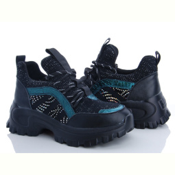 Кроссовки Diana Кроссовки НАТУР.КОЖА-ткань-люрекс черный РОЗПРОДАЖ