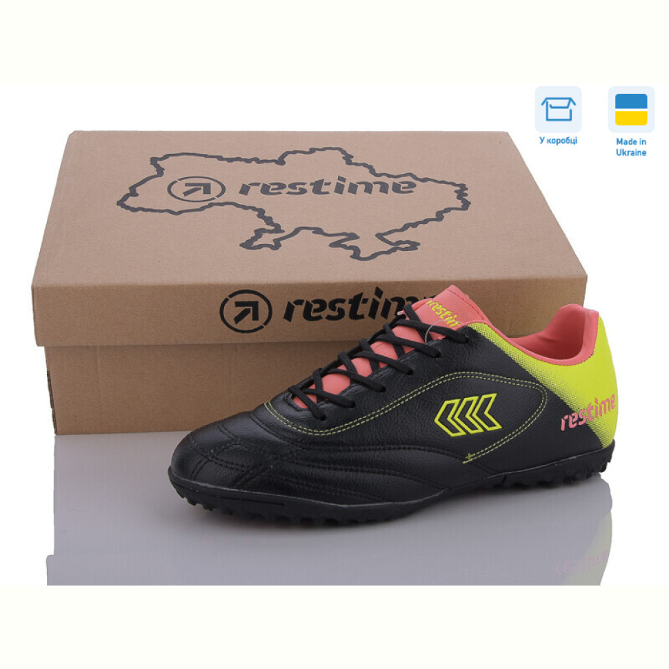 Футбольная обувь Restime DWB24138-1 black-lime