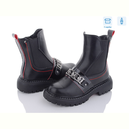 Ботинки Obuvok 2107B black/red