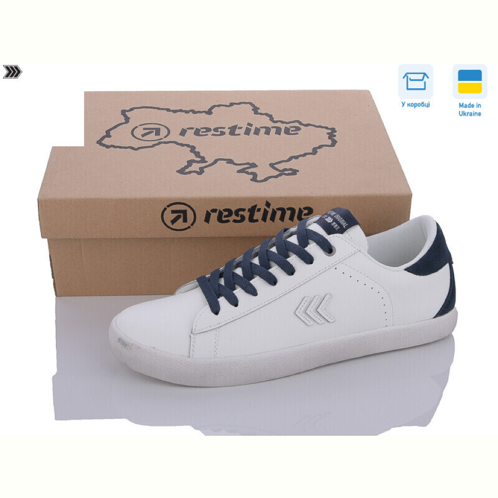 Кроссовки Restime JMB24037 white-navy Кроссовки Restime JMB24037 white-navy