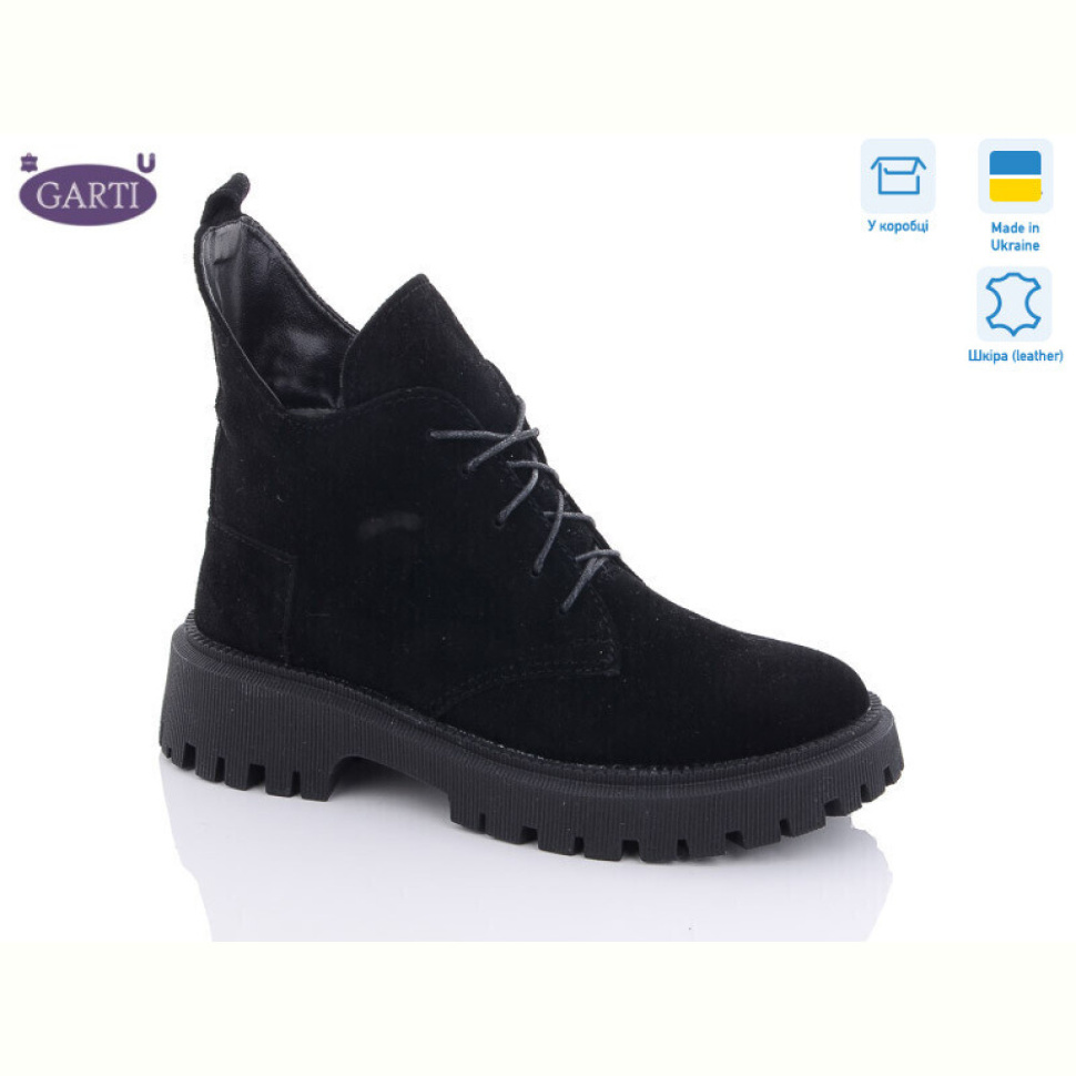 Ботинки Garti 398 чорний замш хутро