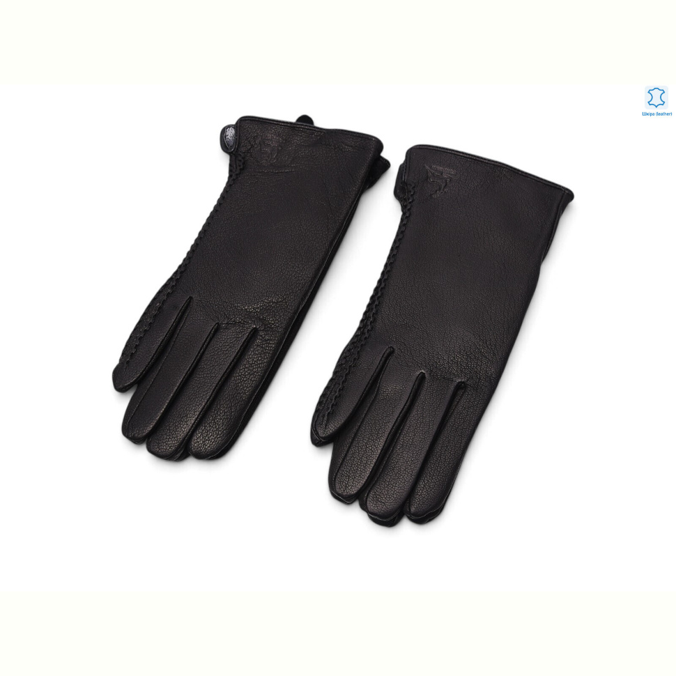 Перчатки RuBi F4 black шкіра олень махра