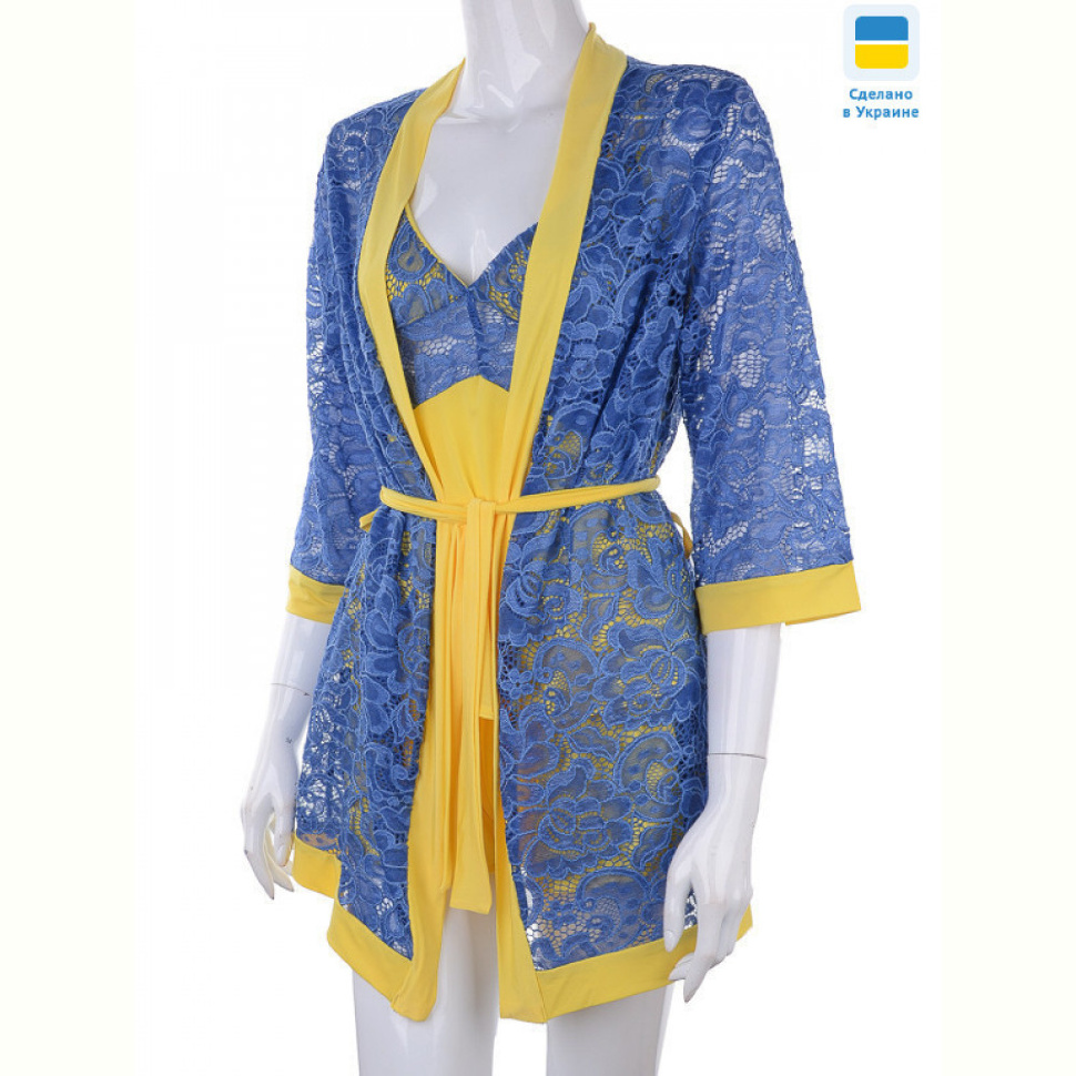 Ночная рубашка Nadia & Natali 0511 yellow-d.blue