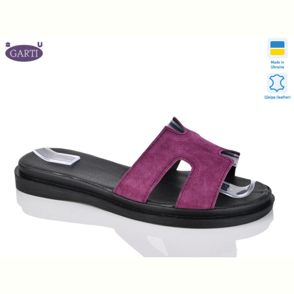 Шлепки Garti 94 малиновий замш