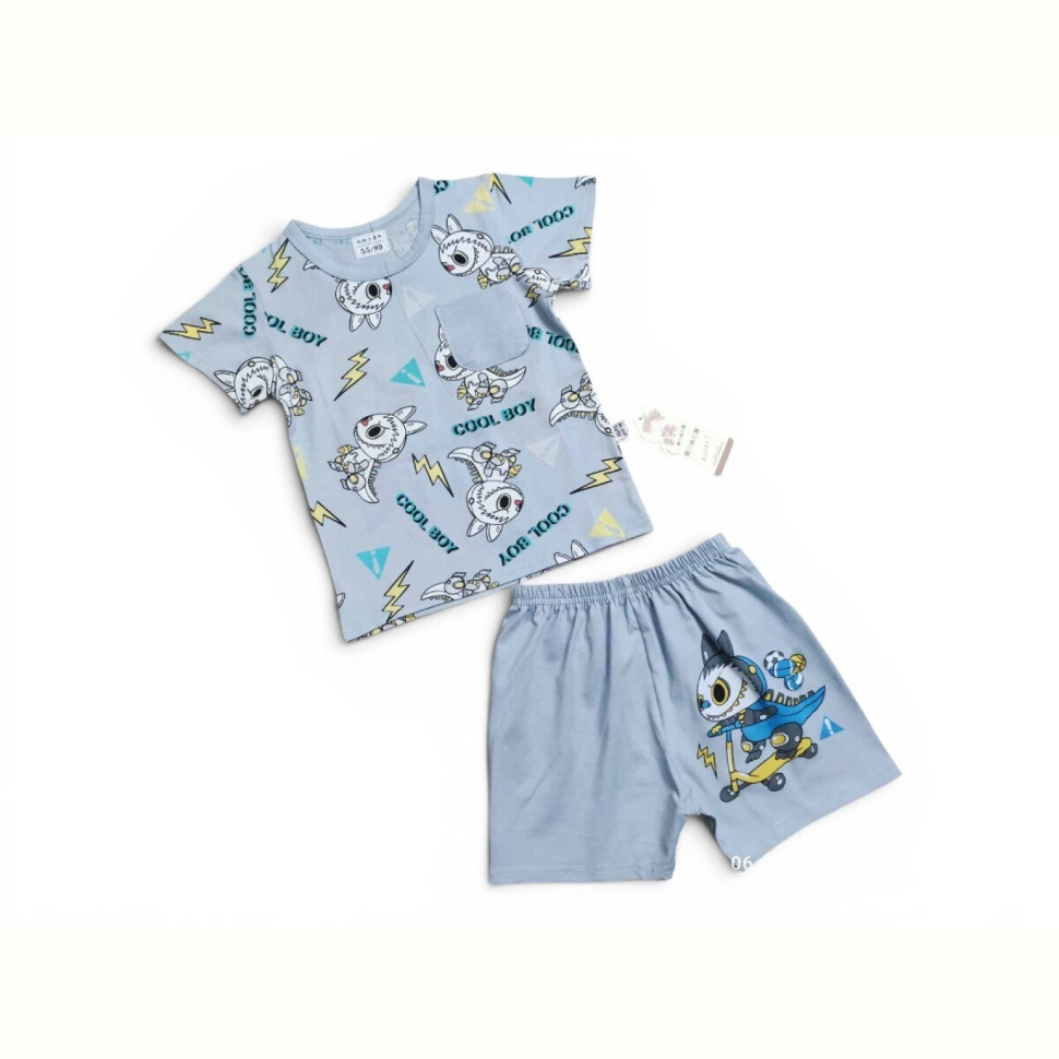 Костюм Kids-modnik 261920-1 комплект футболка-шорти св.сірий