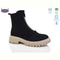 Ботинки Garti 305 чорний замш беж байка