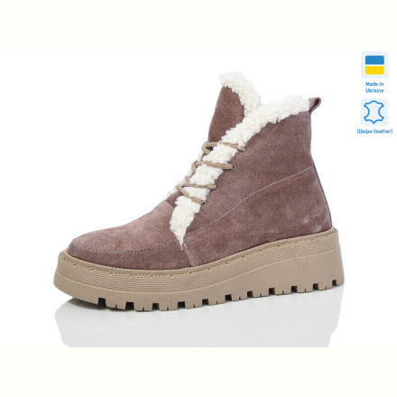 Ботинки Sali 2215 капучино з бел-беж зима