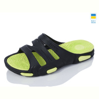 Шлепки M&L  Alex13 Пляж чорно-салатовий