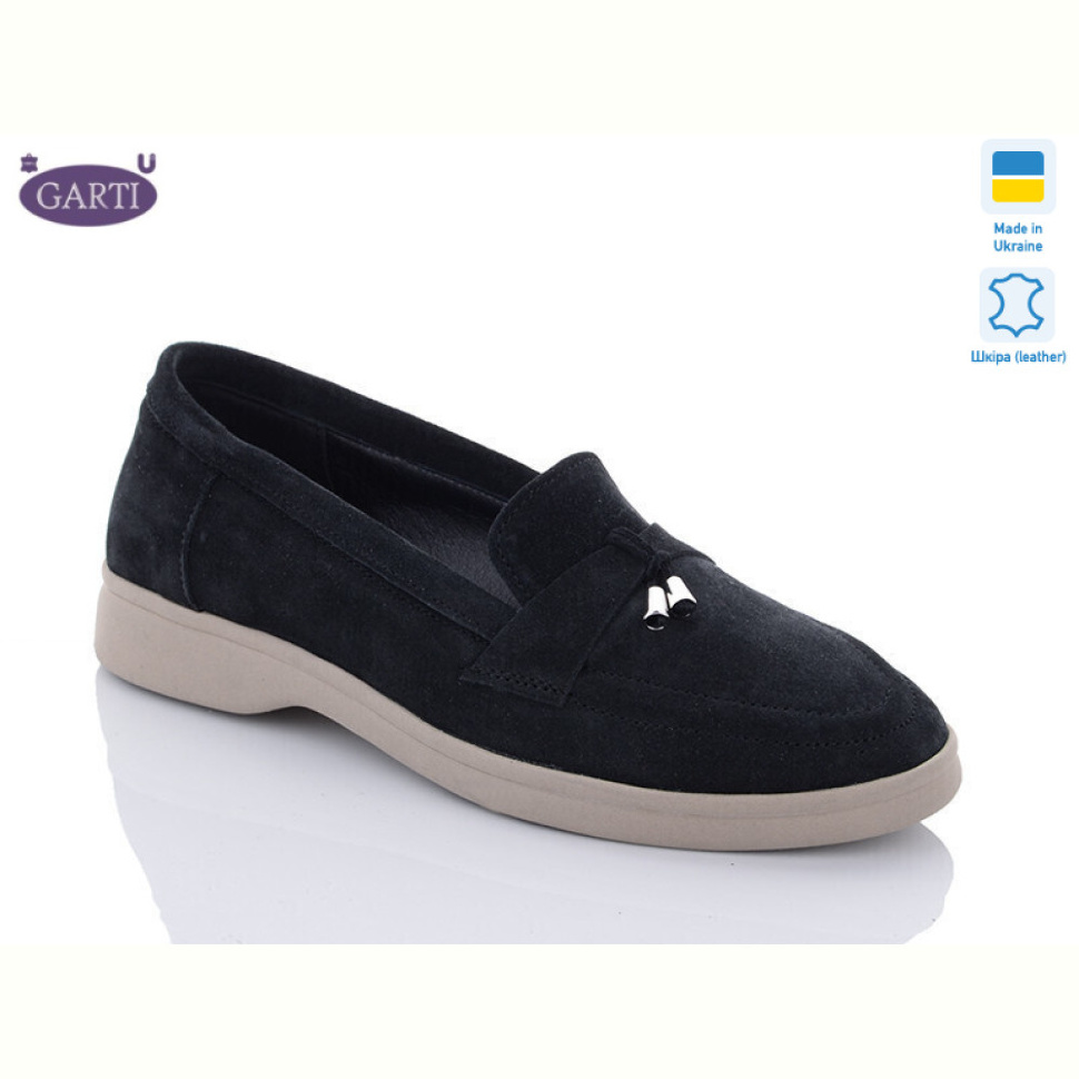 Туфли Garti 401 чорний замш-беж