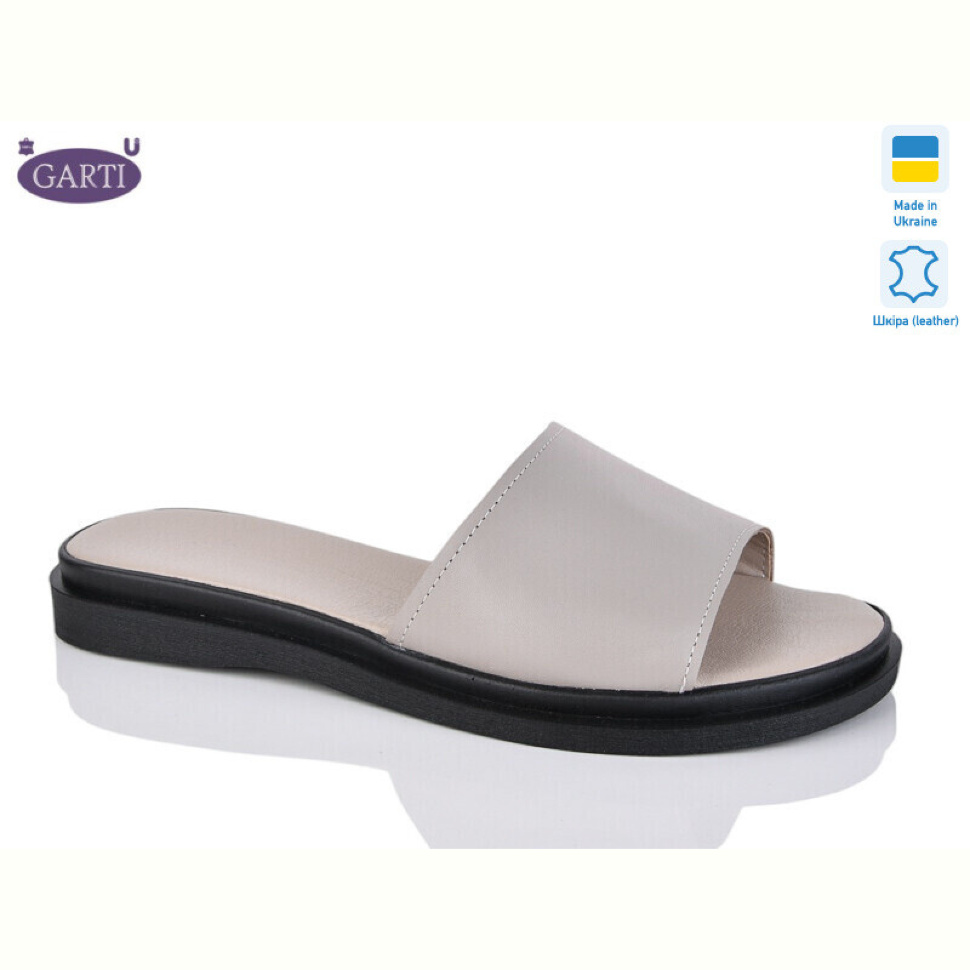 Шлепки Garti 97 беж шкіра Шлепки Garti 97 беж шкіра
