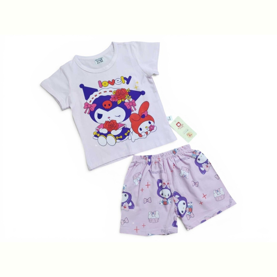 Костюм Kids-modnik 2619 комплект футболка-шорти св.бузковий