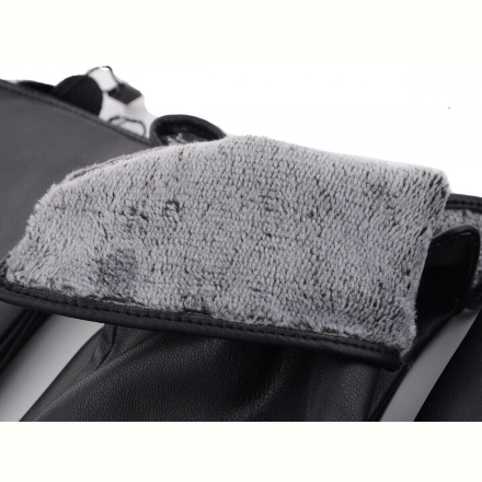 Перчатки RuBi R101Ж кожзам-махра black