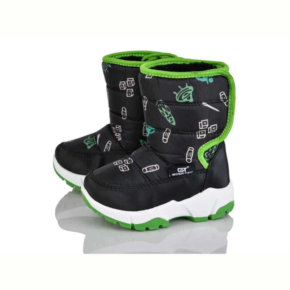 Дутики Цветик A203 black-green