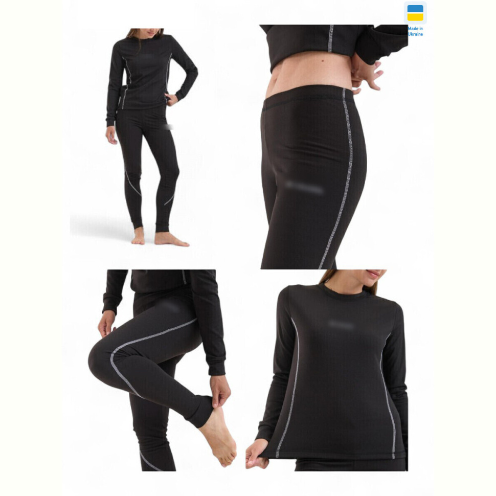 Термобелье Sport style Жіноча термо білизна чорний (2XL-5XL)
