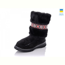 Угги LiBang Уги чорні вишивка Укр