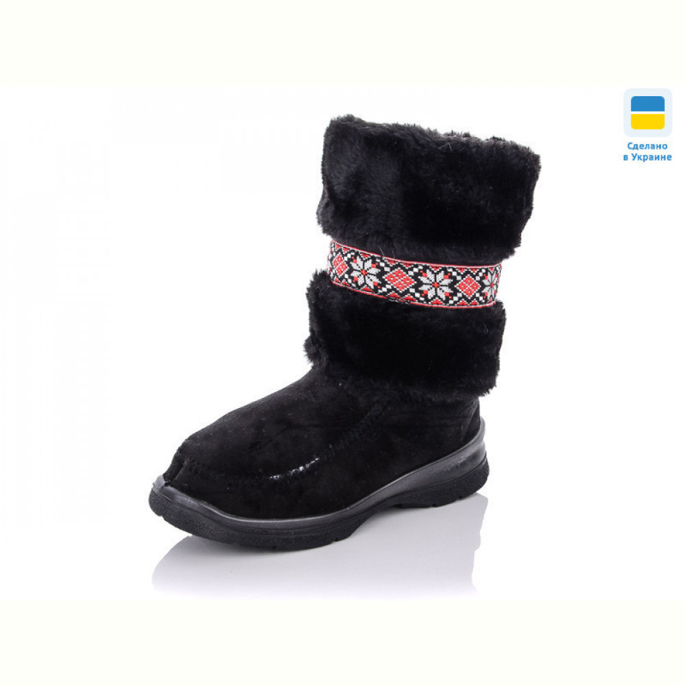 Угги LiBang Уги чорні вишивка Укр