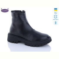 Ботинки Garti 6723 чорна шкіра хутро