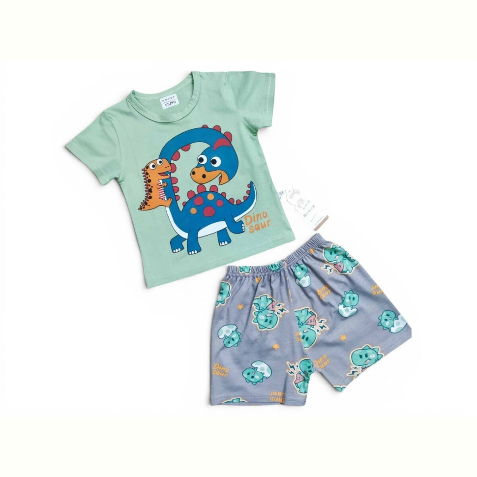 Костюм Kids-modnik 2620 комплект футболка-шорти зелений