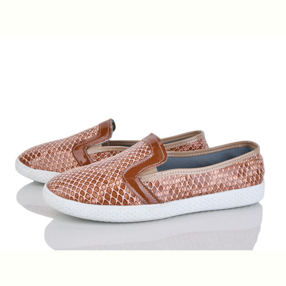 Слипоны Selena 0436 коричневий