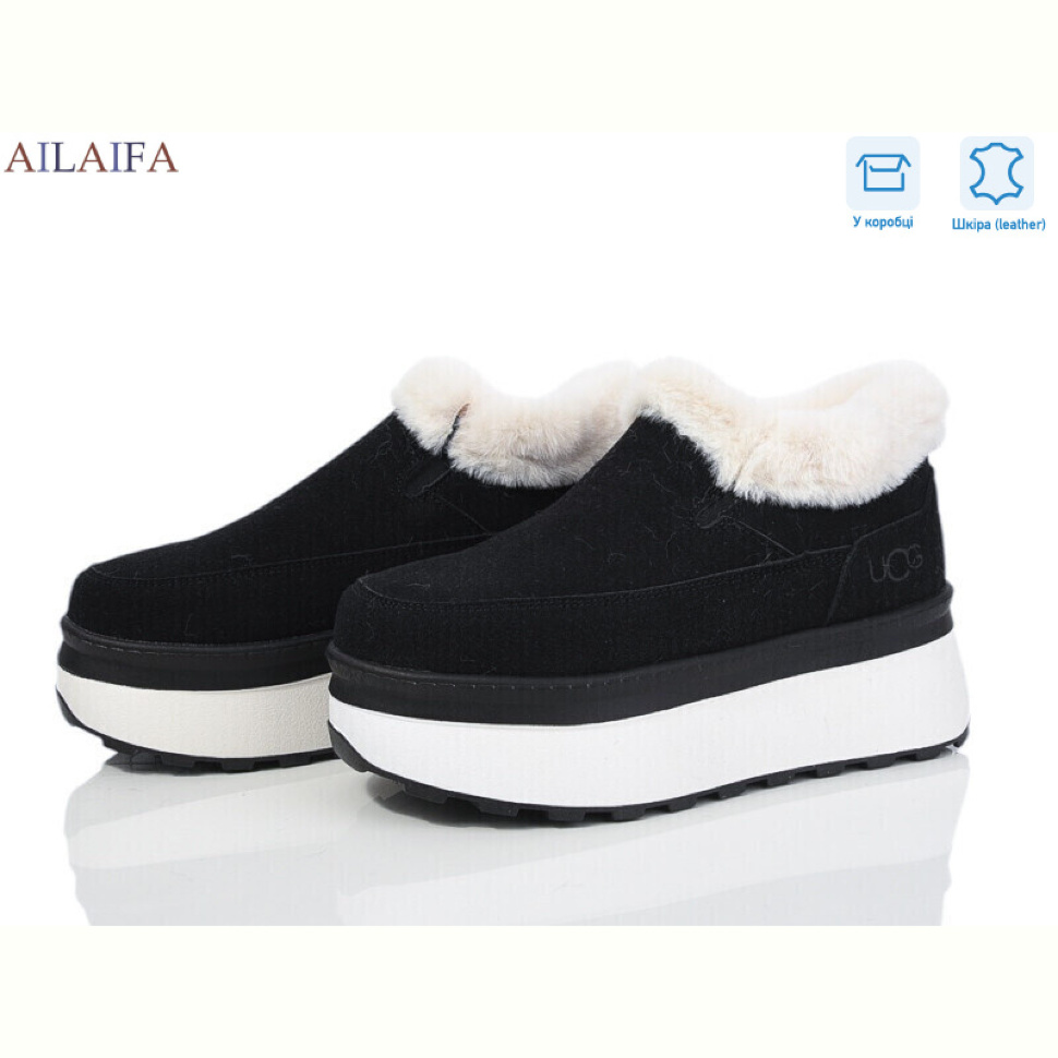 Угги Ailaifa U75-1 black-white