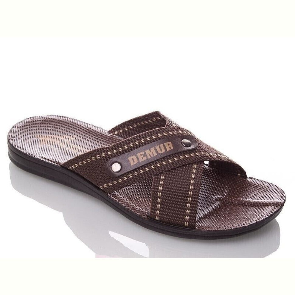 Шлепки DeMur TRK DeMur brown-white