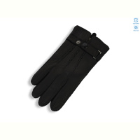 Перчатки Королева SF08 шкіра оленя хутро black