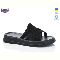 Шлепки Garti 0174 чорний замш