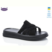 Шлепки Garti 0174 чорний замш