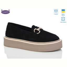 Туфли Garti 0419 чорний беж замш