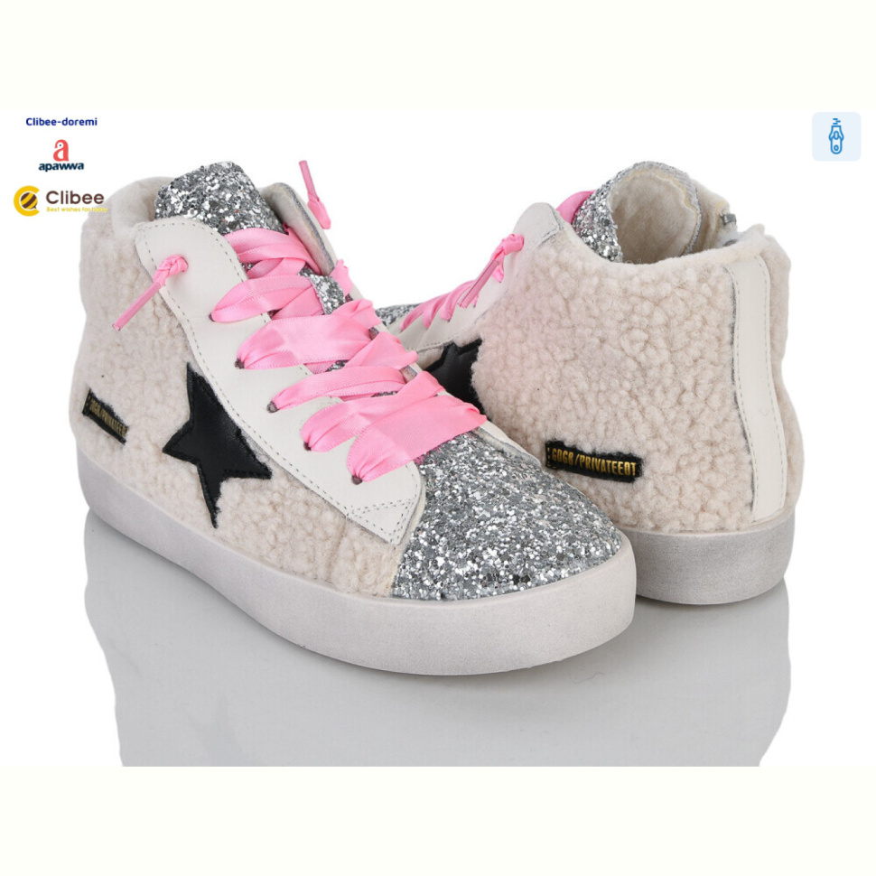 Ботинки Clibee-Doremi ABC591063 white-pink фліс