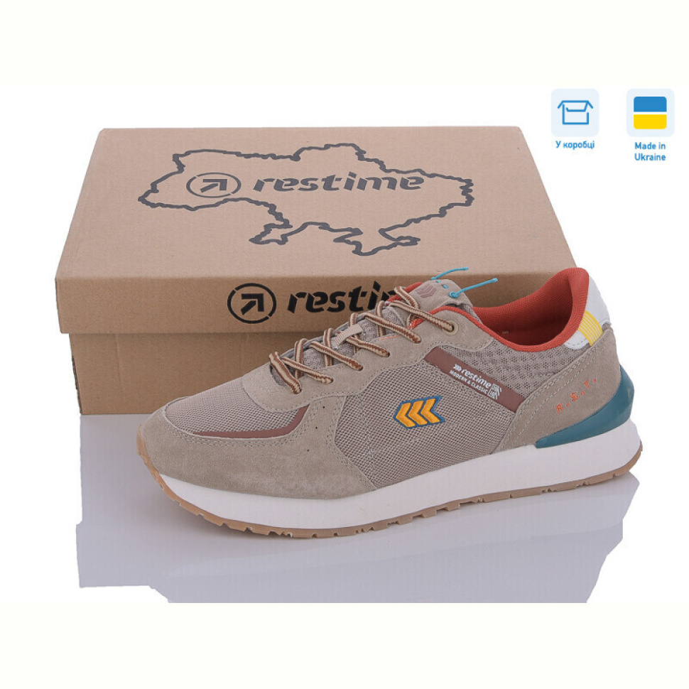 Кроссовки Restime EMB24029 camel-orange