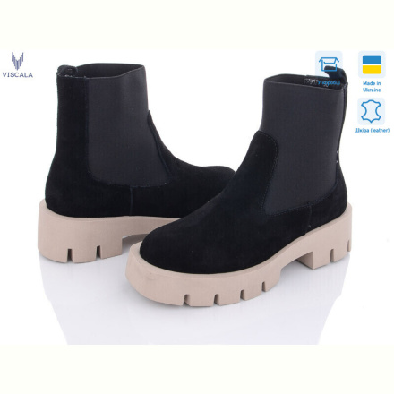 Ботинки Viscala 27917 VL чорний-бежевий демі
