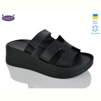 Шлепки Garti 0193 чорна шкіра