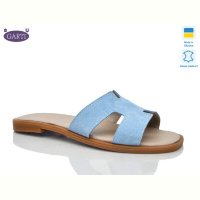 Шлепки Garti 64 блакитний замш